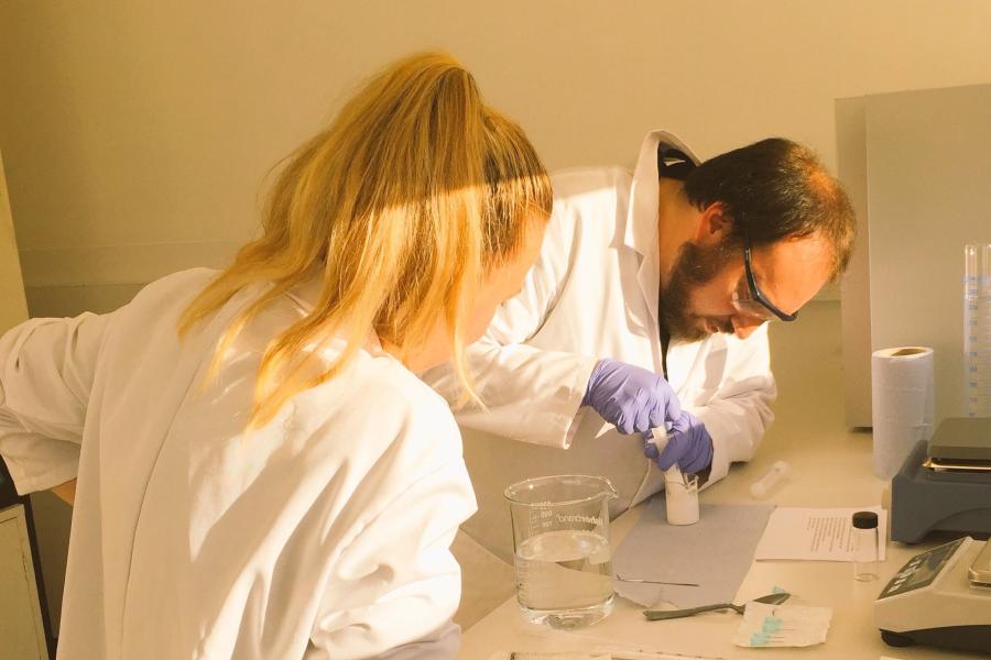 person in a laboratory