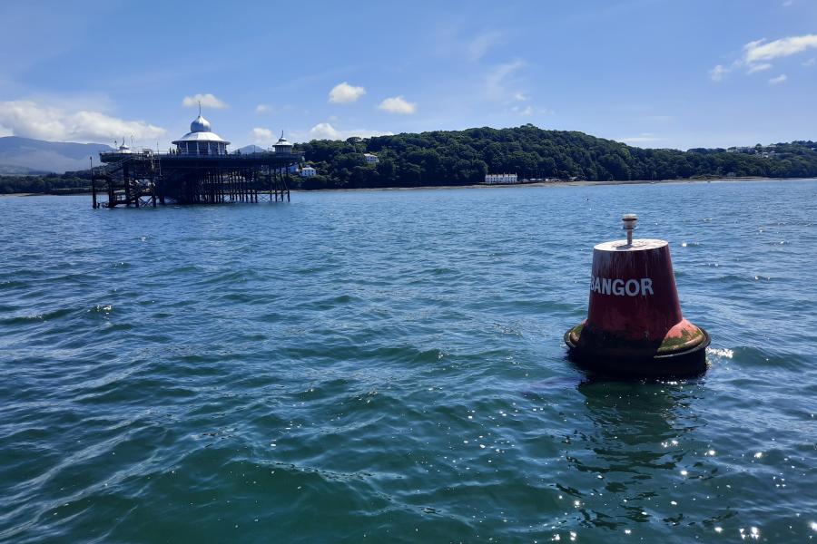 blue sea surrounding the bangor pier
